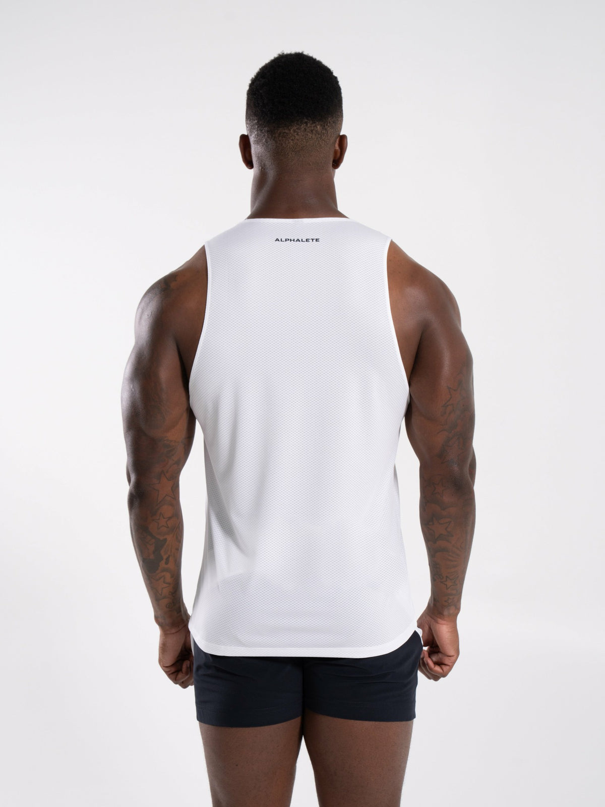 Base Cutoff - White - Mens Workout Tee | Alphalete