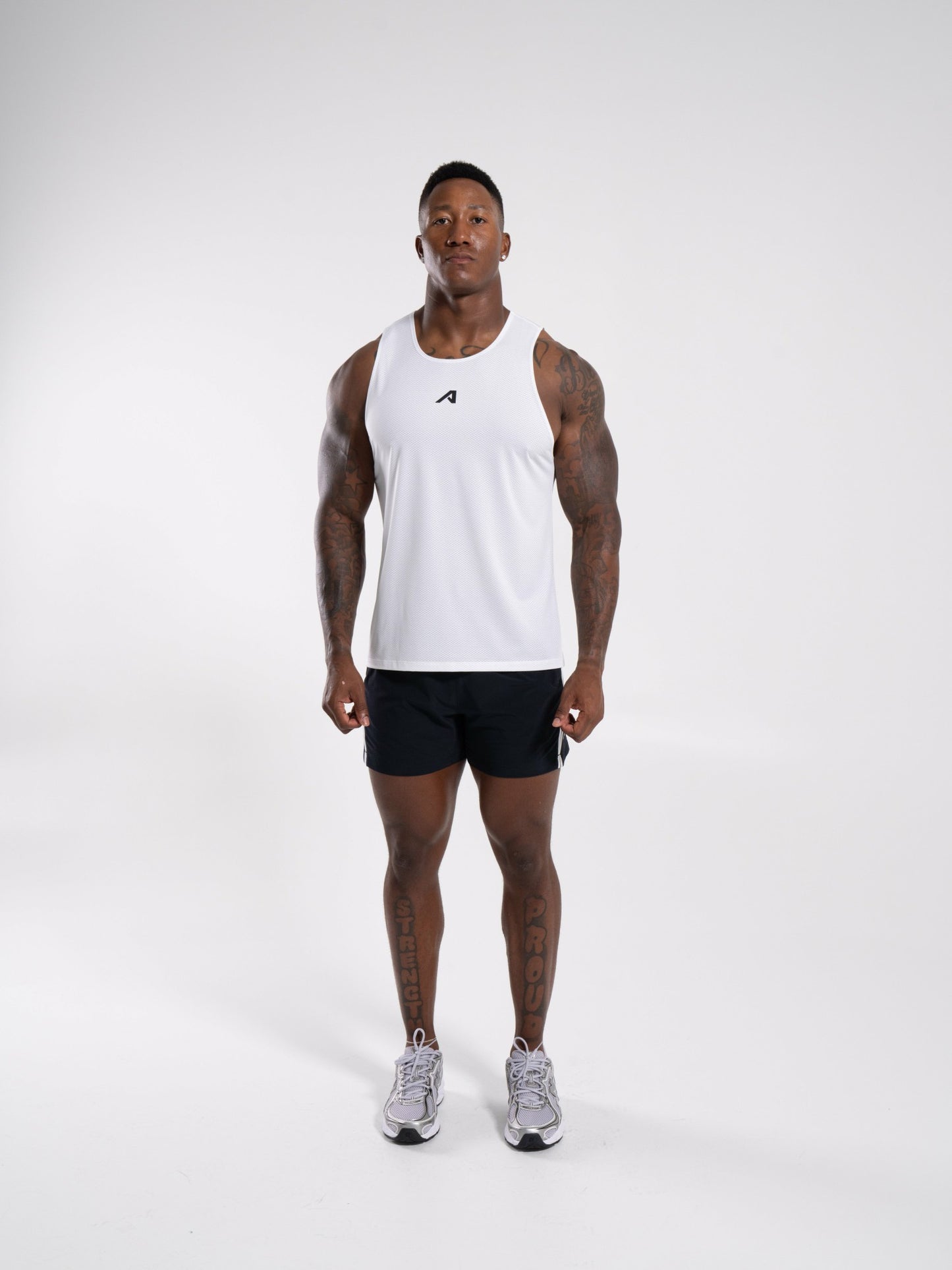 Base Cutoff - White - Mens Workout Tee | Alphalete