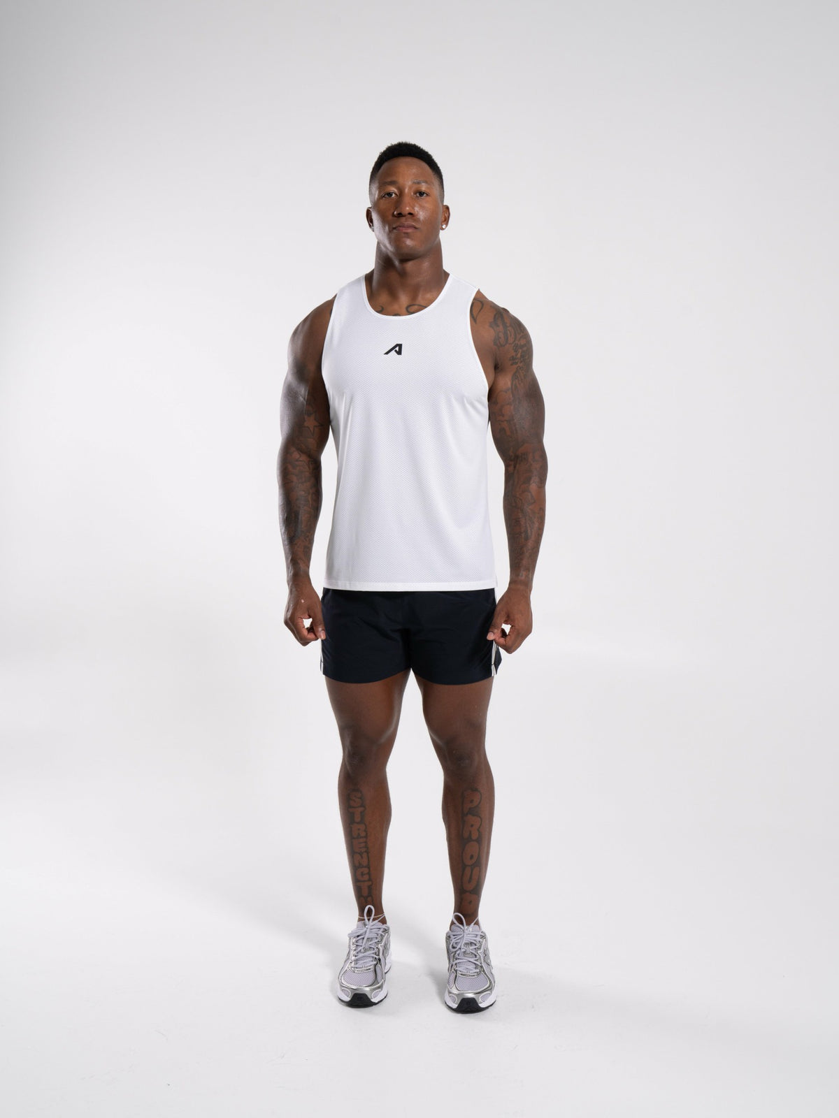 Base Cutoff - White - Mens Workout Tee | Alphalete