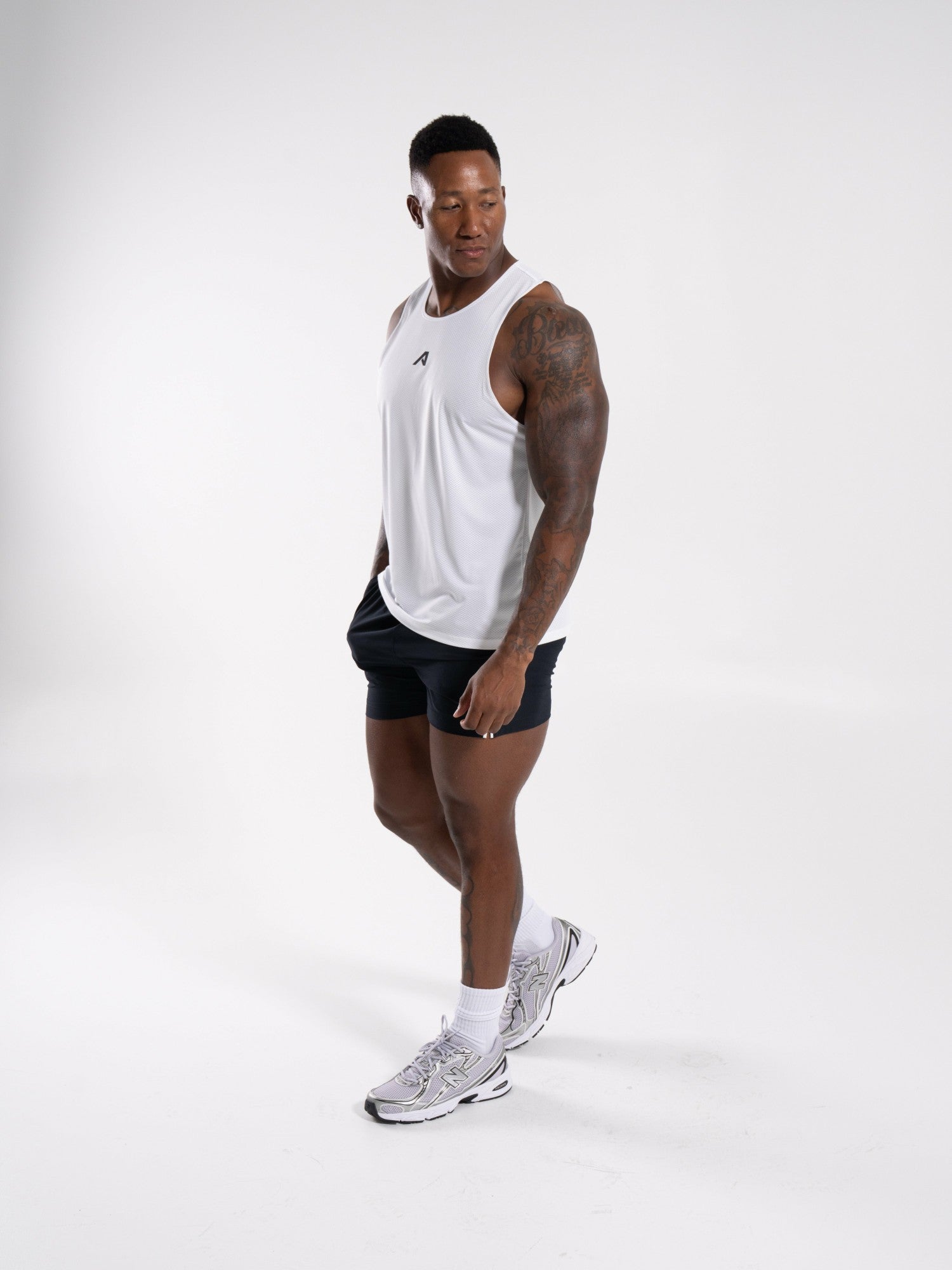 Base Cutoff - White - Mens Workout Tee | Alphalete