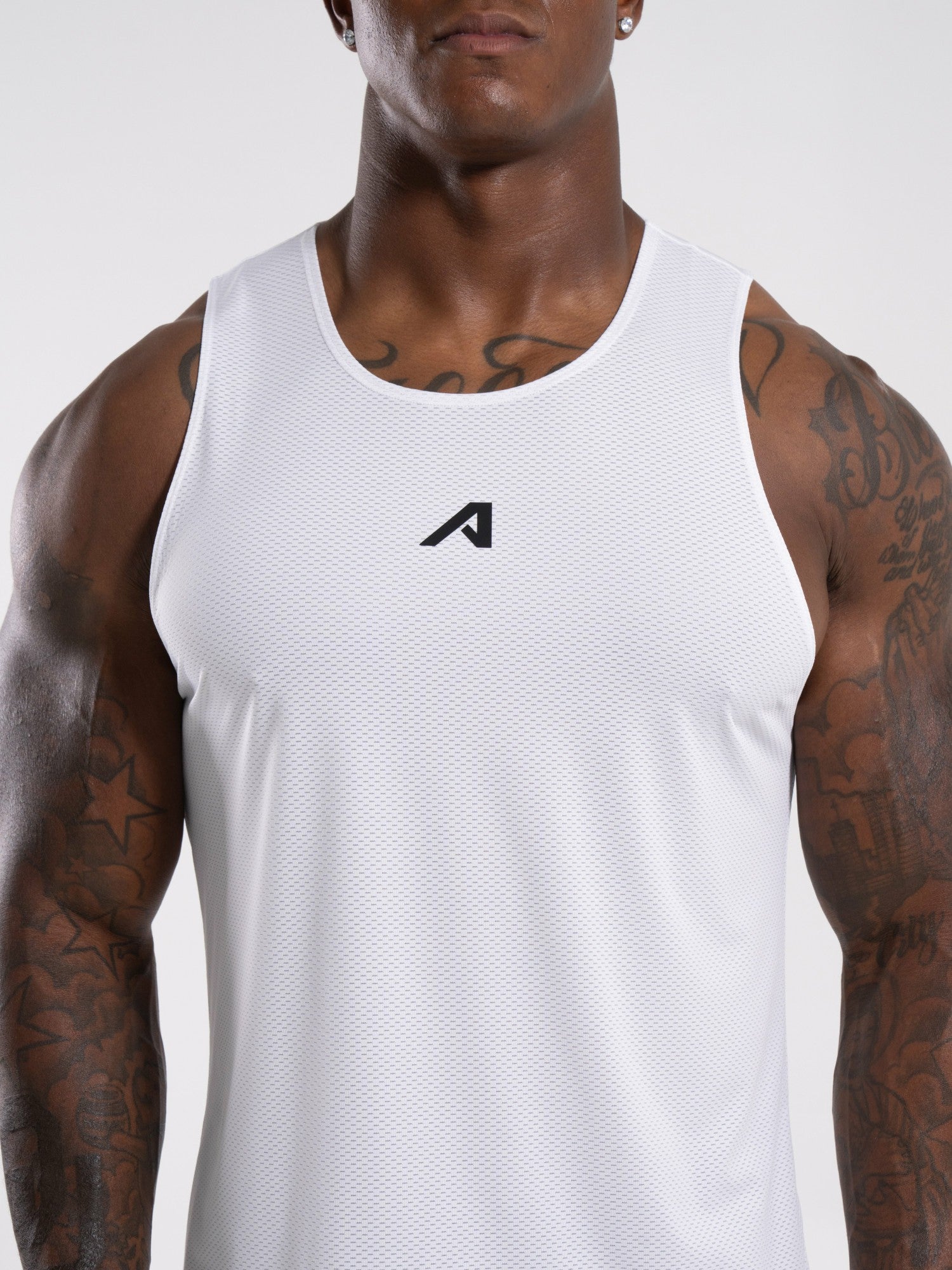 Base Cutoff - White - Mens Workout Tee | Alphalete