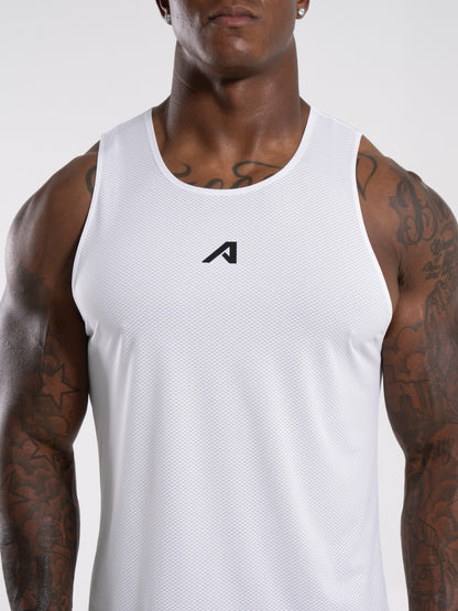 Base Cutoff - White - Mens Workout Tee | Alphalete
