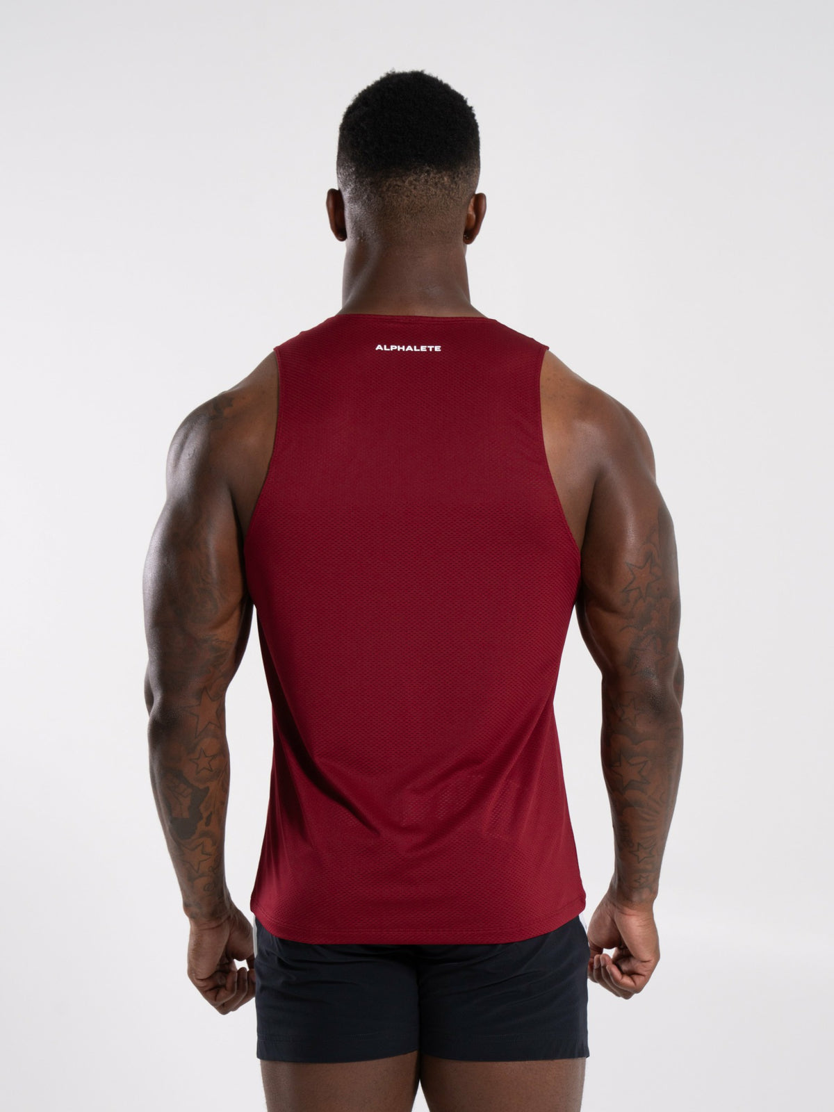 Base Cutoff - Red - Mens Workout Tee | Alphalete
