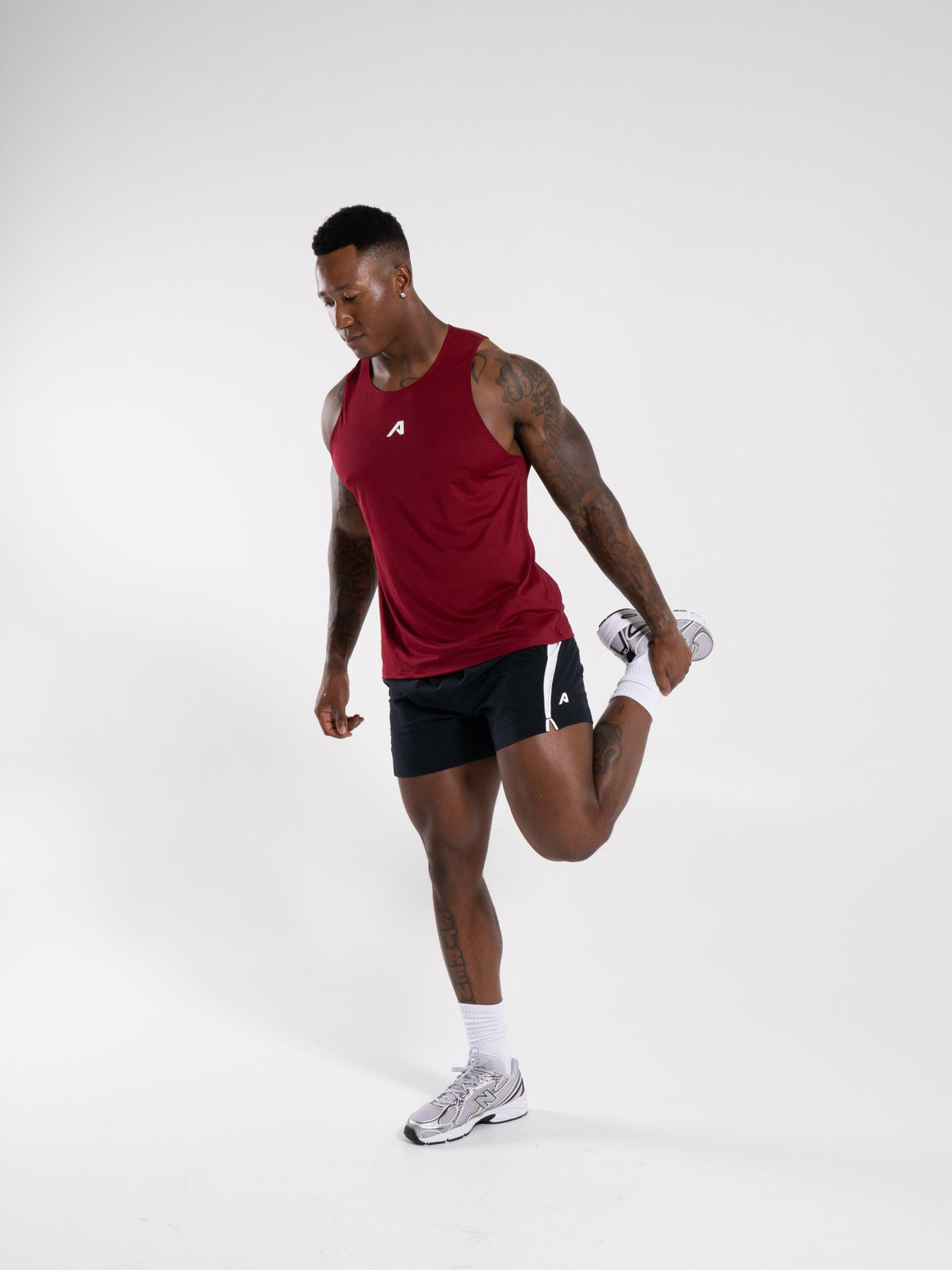 Base Cutoff - Red - Mens Workout Tee | Alphalete