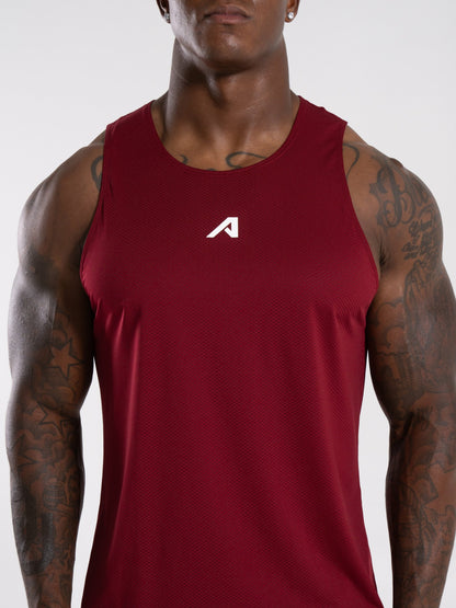 Base Cutoff - Red - Mens Workout Tee | Alphalete