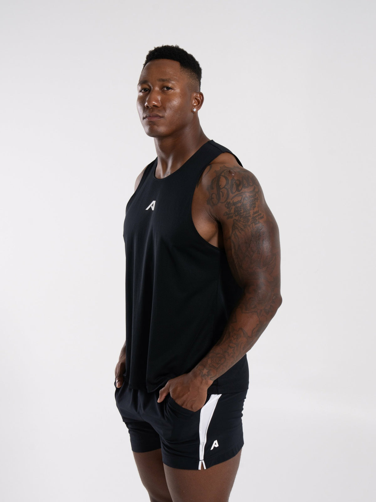 Base Cutoff - Black - Mens Workout Tee | Alphalete
