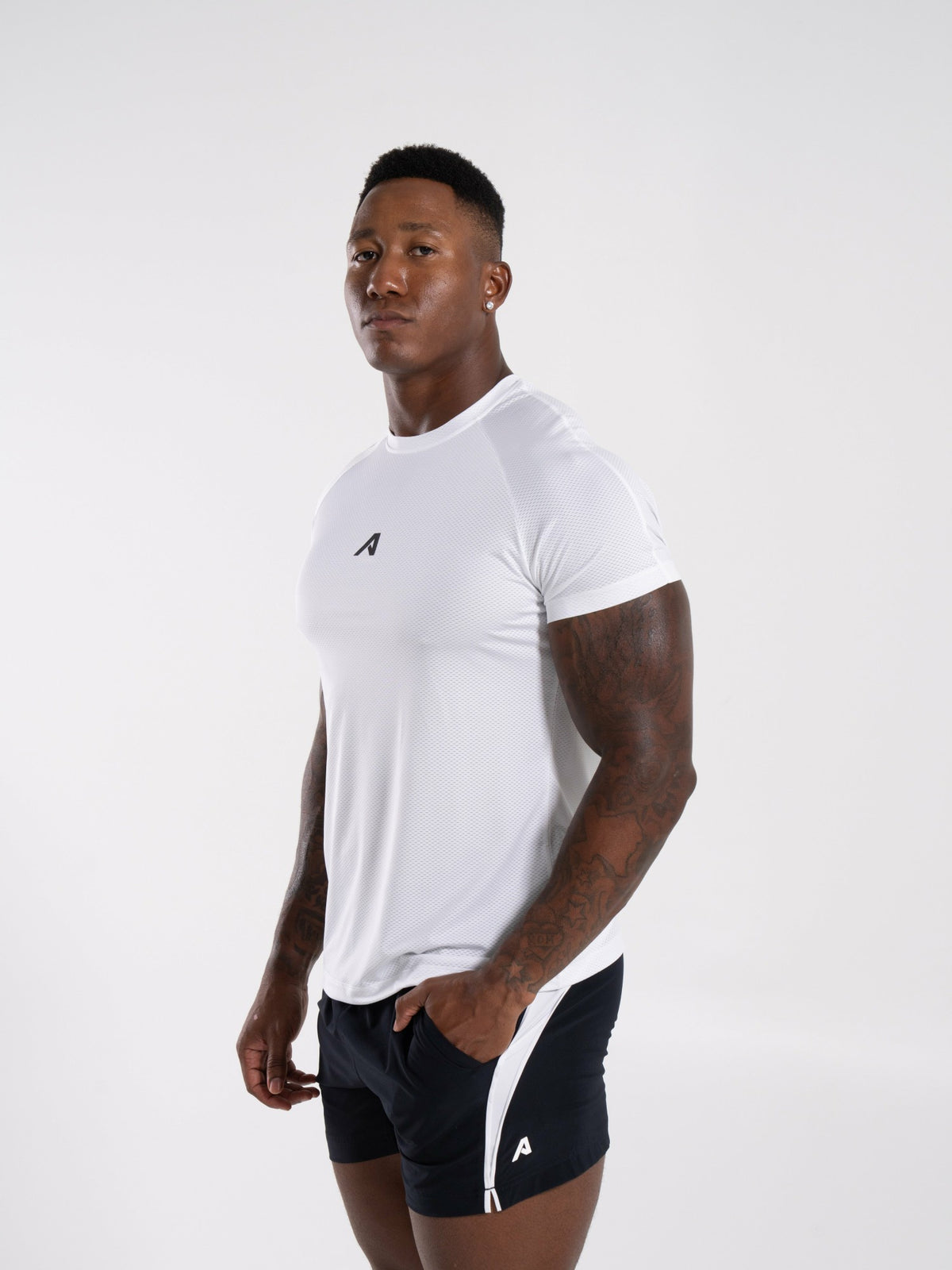 Base Tee - White - Mens Workout Tee | Alphalete