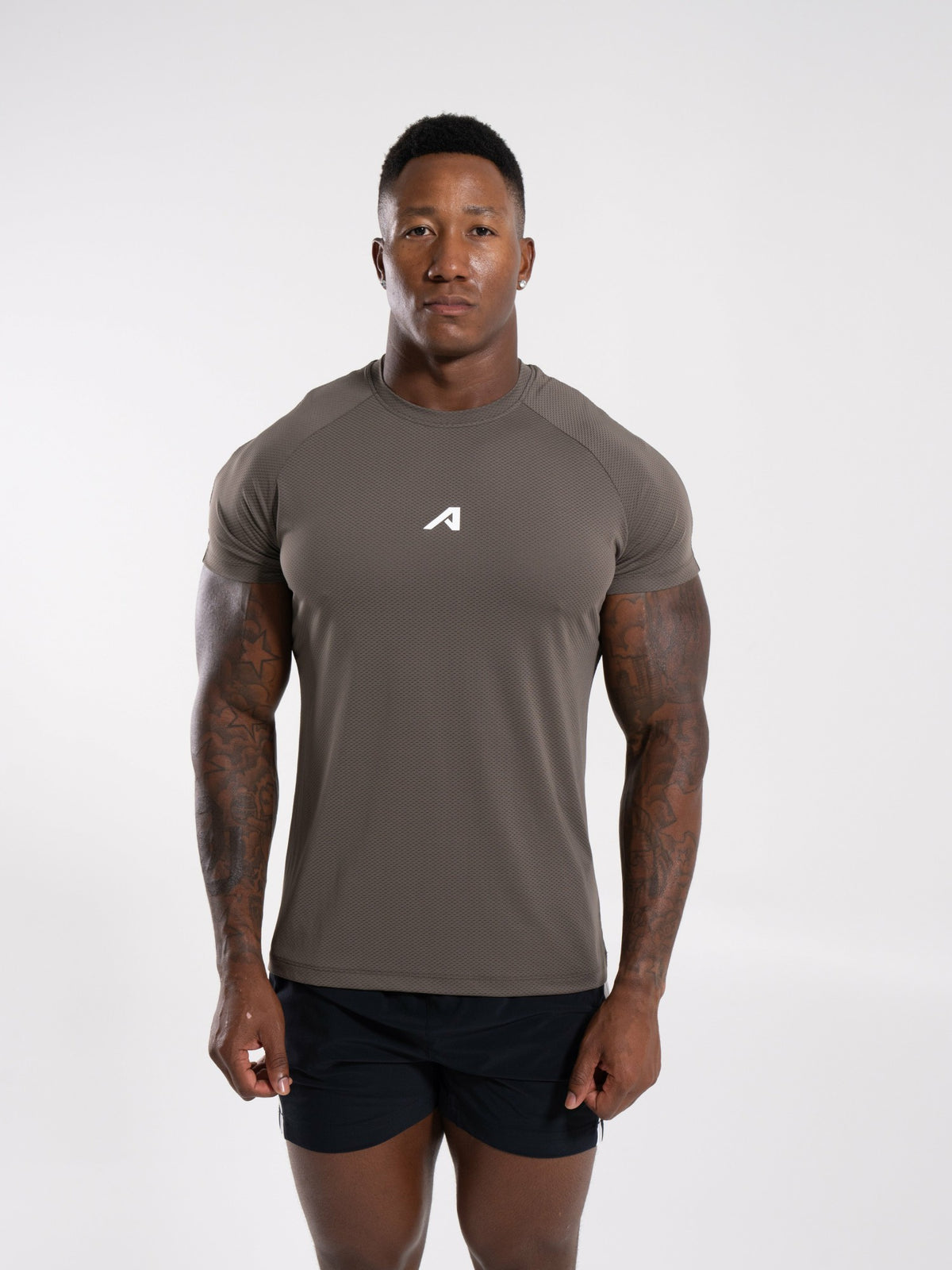 Base Tee - Khaki - Mens Workout Tee | Alphalete