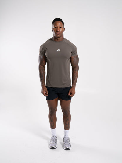 Base Tee - Khaki - Mens Workout Tee | Alphalete