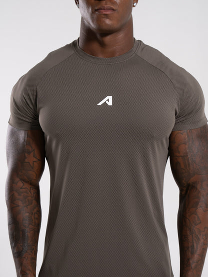 Base Tee - Khaki - Mens Workout Tee | Alphalete