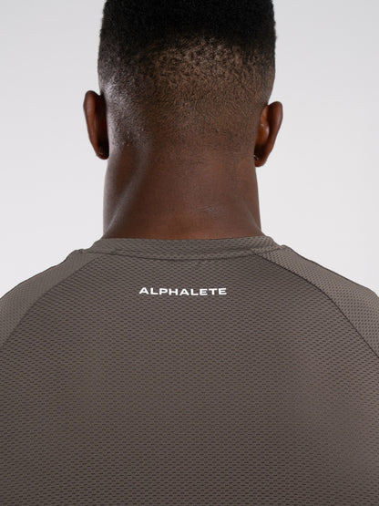 Base Tee - Khaki - Mens Workout Tee | Alphalete