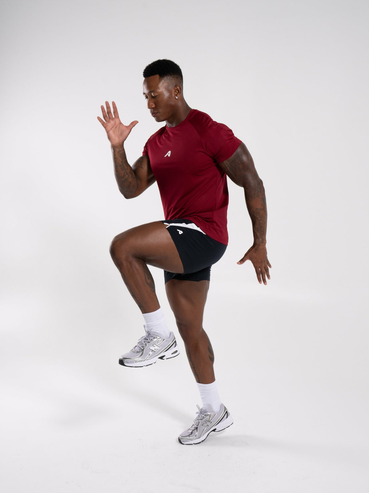 Base Tee - Red - Mens Workout Tee | Alphalete