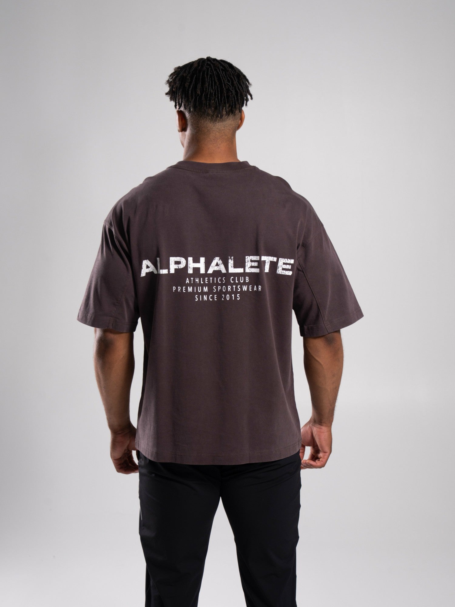 Stone Wash Alpha Tee - Walnut - Mens Workout Tee | Alphalete