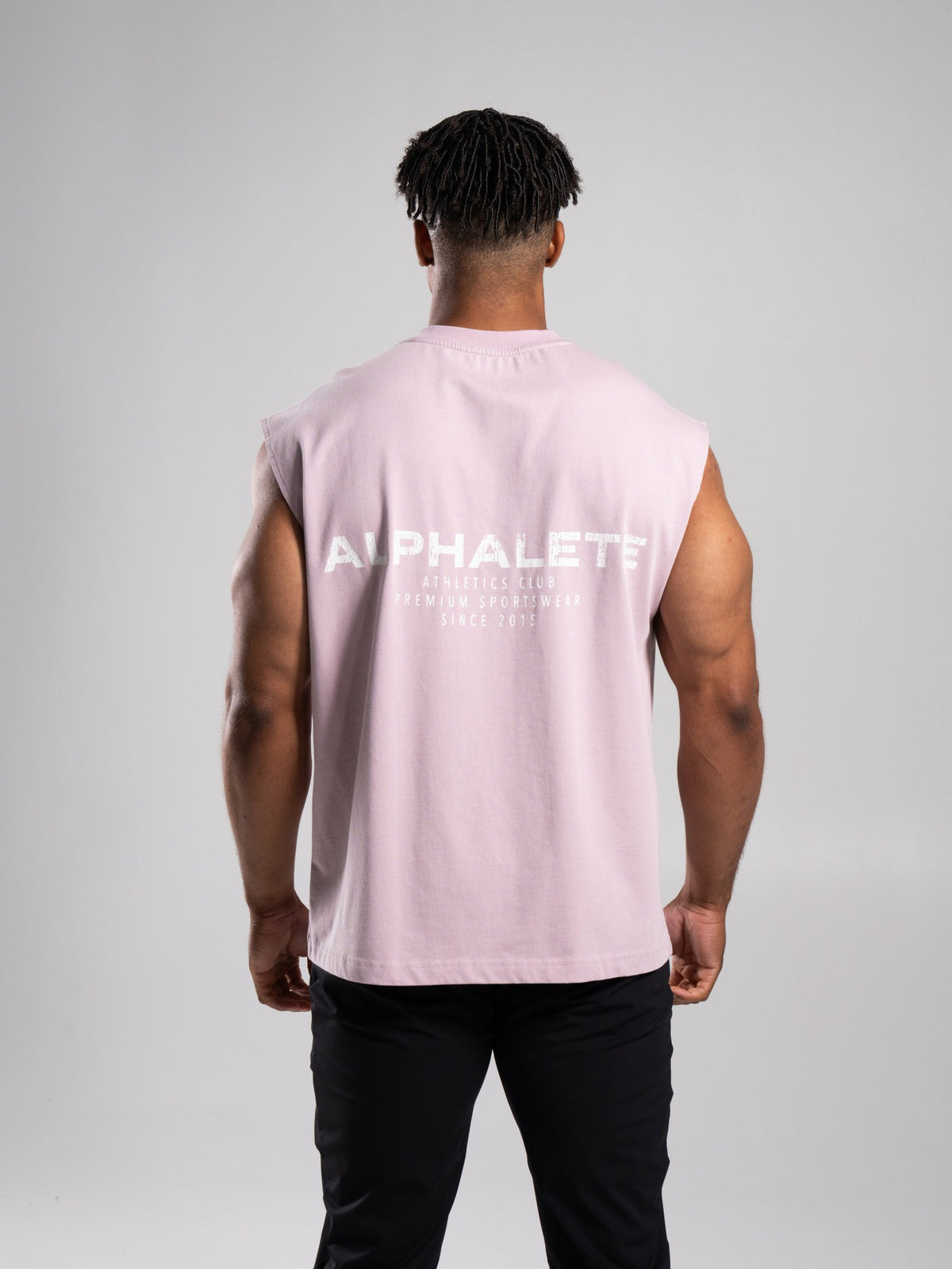 Stone Wash Alpha Tank - Rosewood - Mens Workout Tee | Alphalete