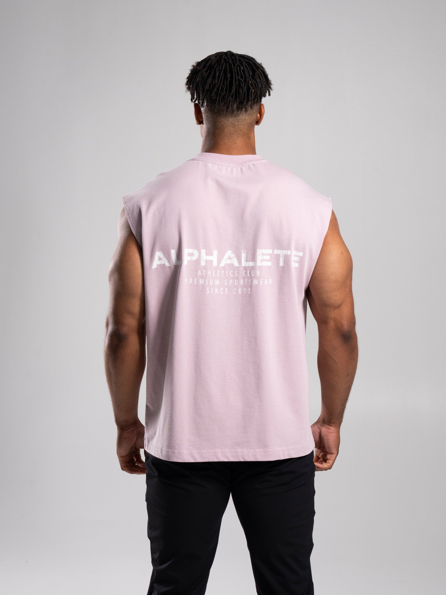 Stone Wash Alpha Tank - Rosewood - Mens Workout Tee | Alphalete