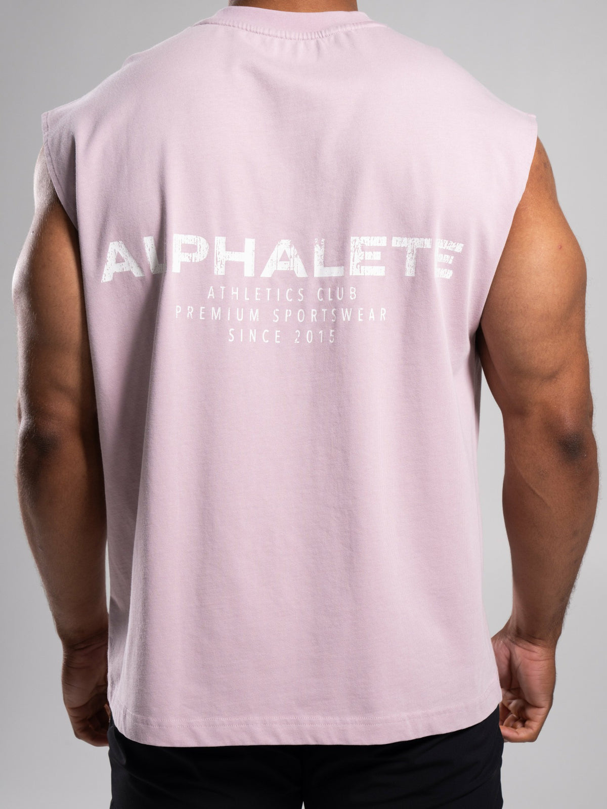 Stone Wash Alpha Tank - Rosewood - Mens Workout Tee | Alphalete
