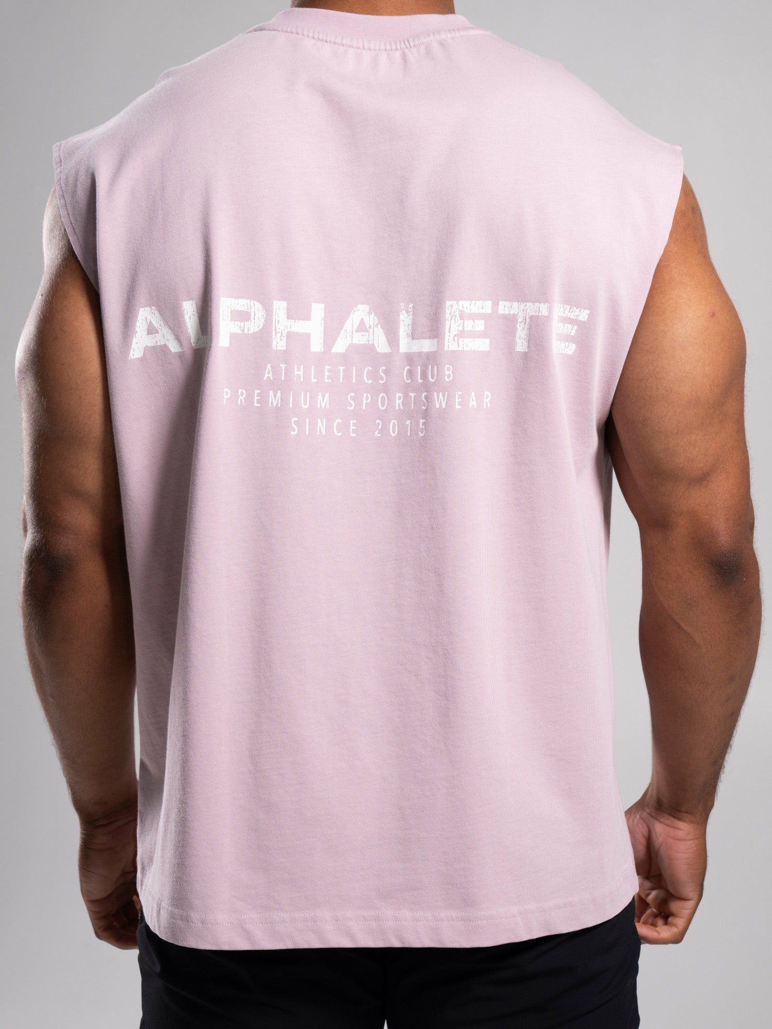 Stone Wash Alpha Tank - Rosewood - Mens Workout Tee | Alphalete