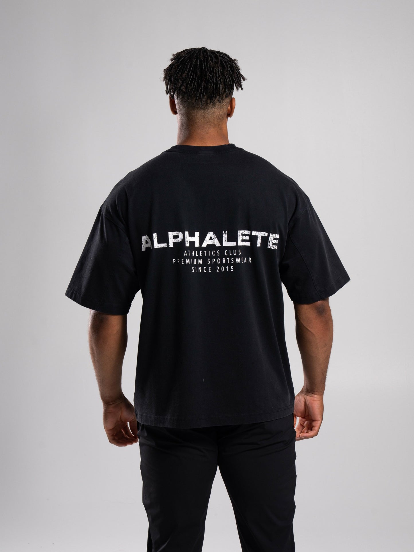 Stone Wash Alpha Tee - Black - Mens Workout Tee | Alphalete