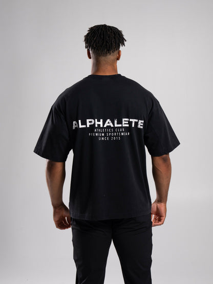 Stone Wash Alpha Tee - Black - Mens Workout Tee | Alphalete