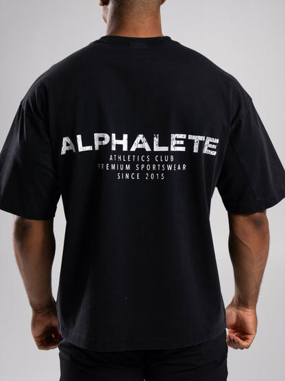 Stone Wash Alpha Tee - Black - Mens Workout Tee | Alphalete