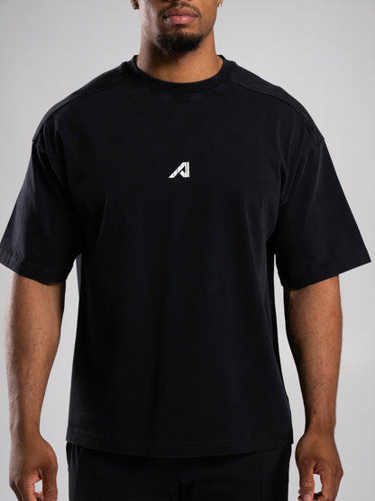 Stone Wash Alpha Tee - Black - Mens Workout Tee | Alphalete