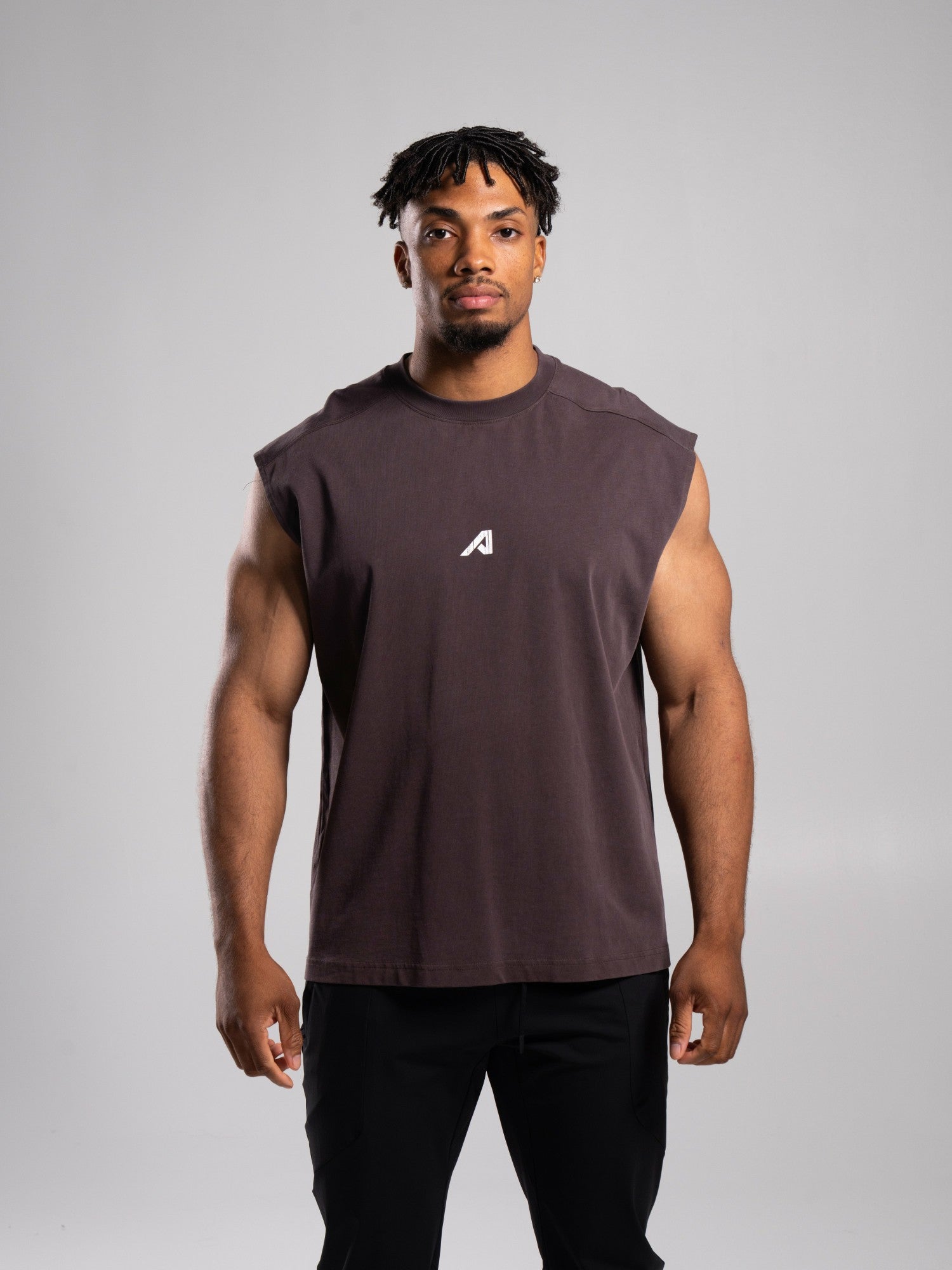 Stone Wash Alpha Tank - Walnut - Mens Workout Tee | Alphalete