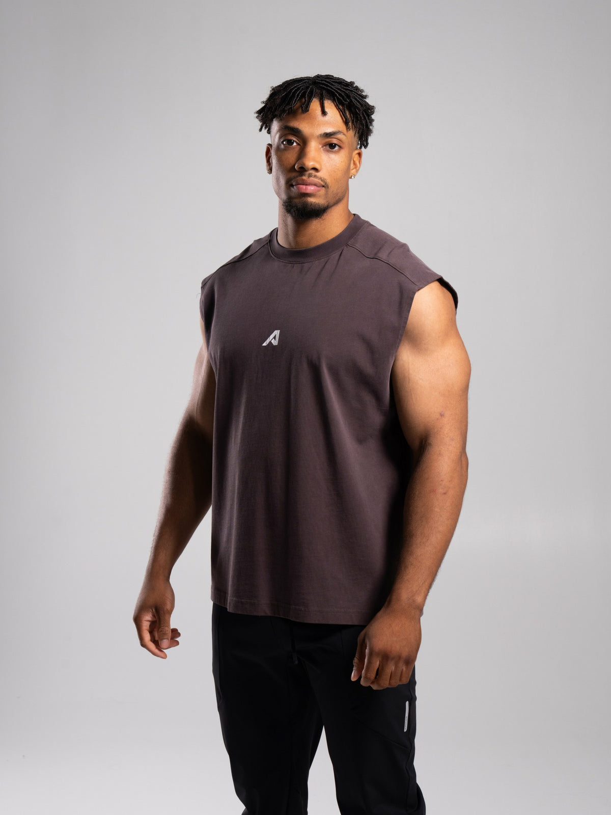 Stone Wash Alpha Tank - Walnut - Mens Workout Tee | Alphalete