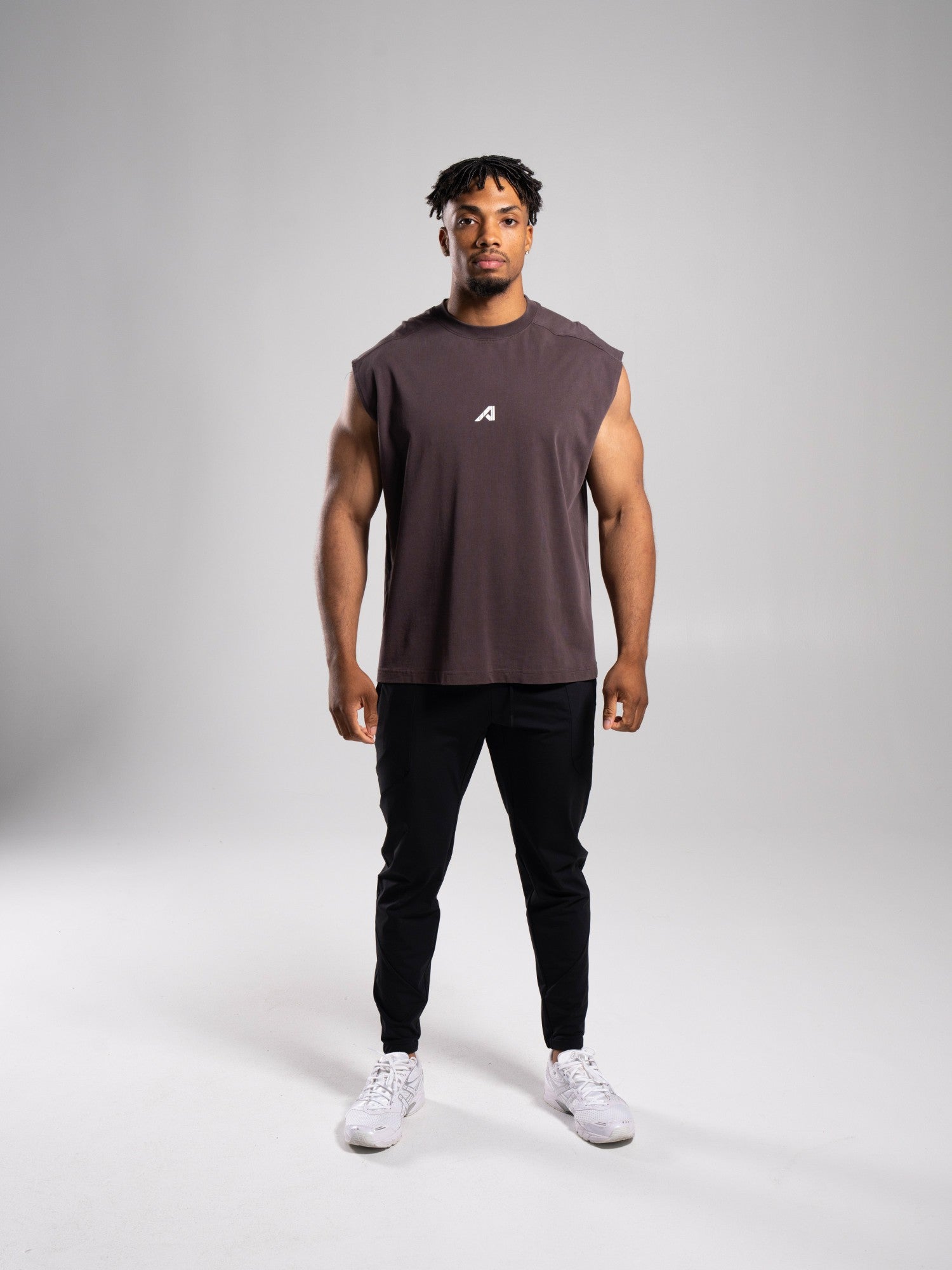 Stone Wash Alpha Tank - Walnut - Mens Workout Tee | Alphalete