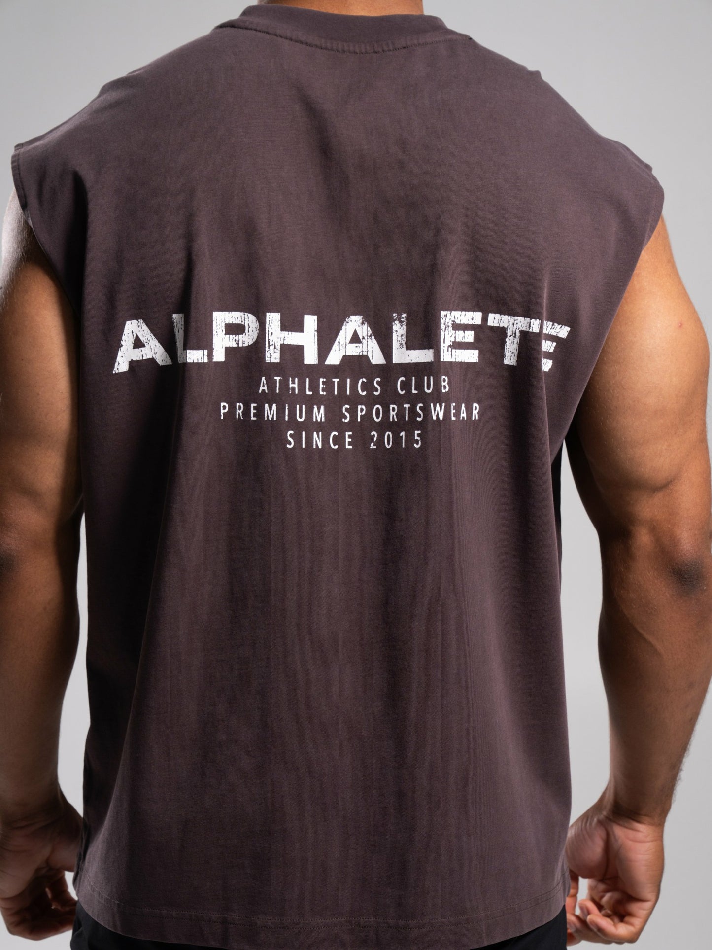 Stone Wash Alpha Tank - Walnut - Mens Workout Tee | Alphalete