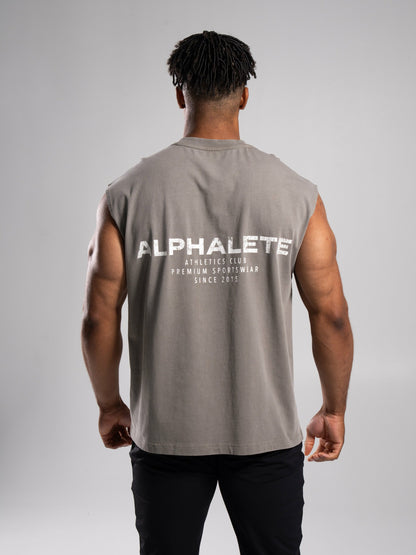 Stone Wash Alpha Tank - Desert Khaki - Mens Workout Tee | Alphalete