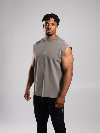 Stone Wash Alpha Tank - Desert Khaki - Mens Workout Tee | Alphalete