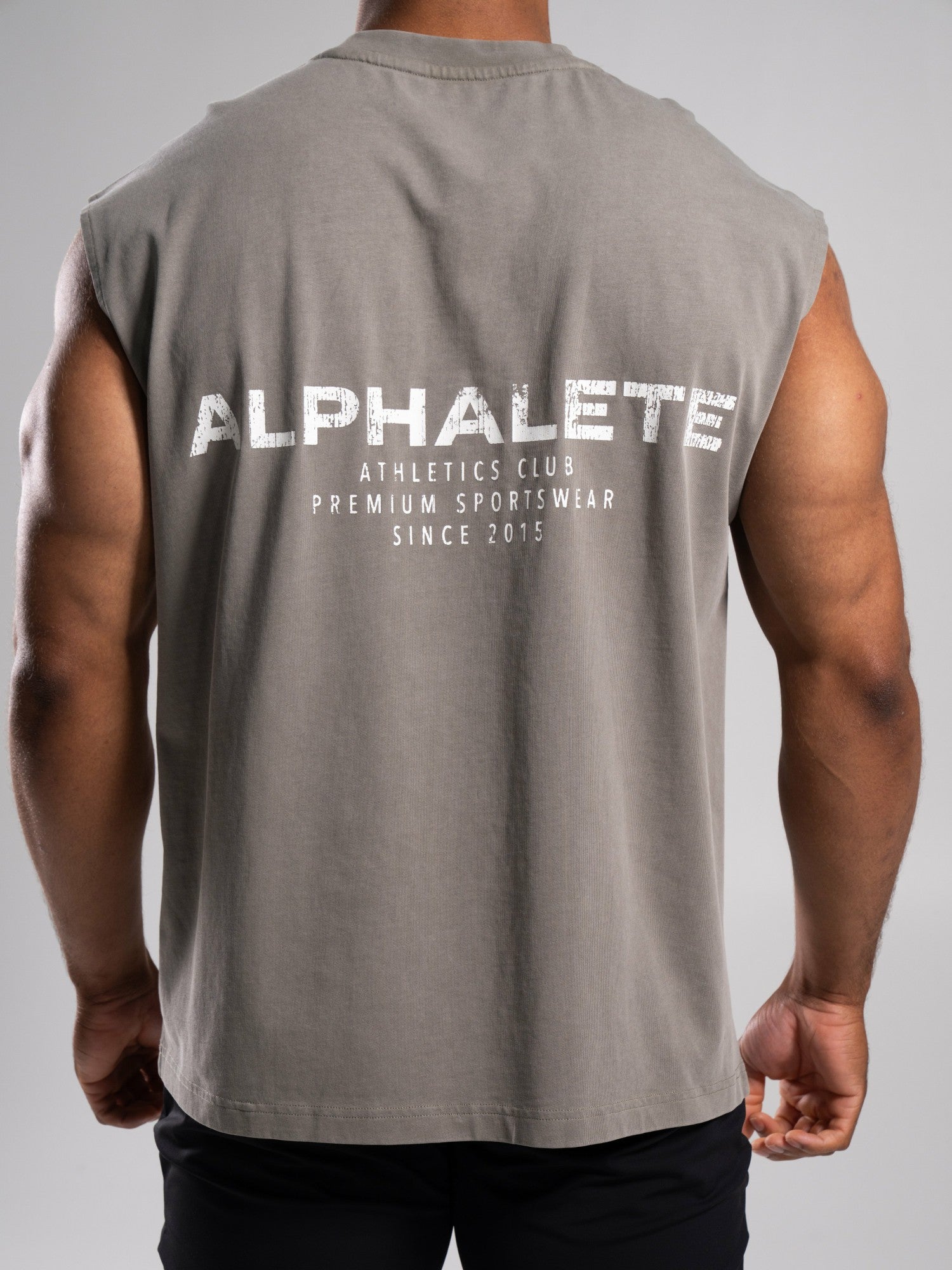 Stone Wash Alpha Tank - Desert Khaki - Mens Workout Tee | Alphalete