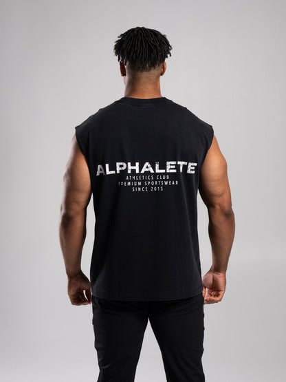Stone Wash Alpha Tank - Black - Mens Workout Tee | Alphalete