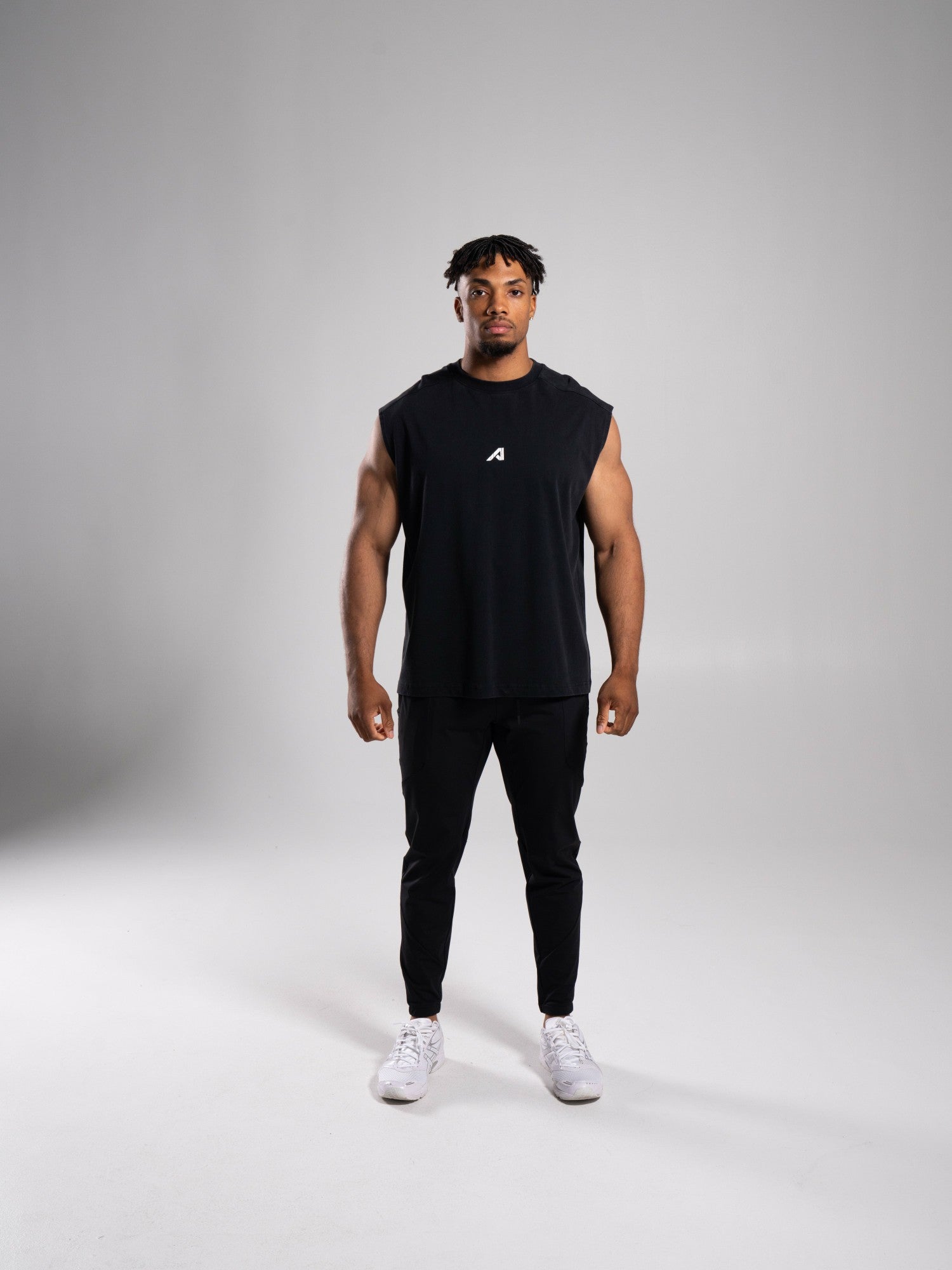 Stone Wash Alpha Tank - Black - Mens Workout Tee | Alphalete
