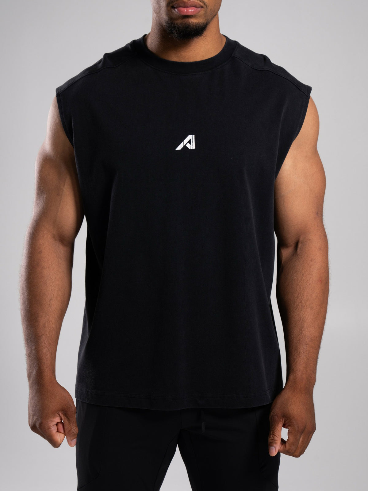 Stone Wash Alpha Tank - Black - Mens Workout Tee | Alphalete