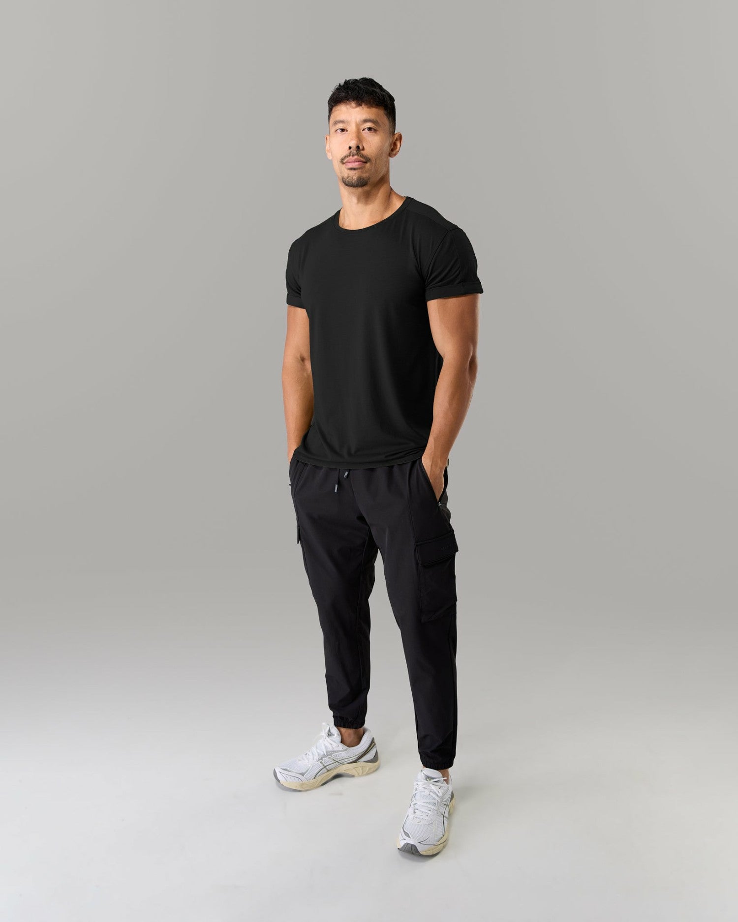 Rolled Muscle Tee - Black - Mens Workout Tee | Alphalete