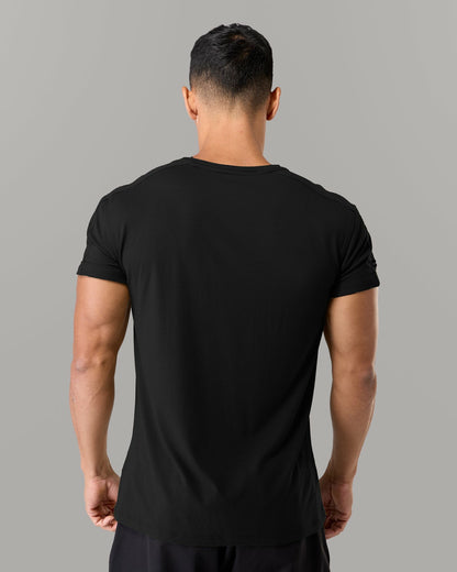 Rolled Muscle Tee - Black - Mens Workout Tee | Alphalete