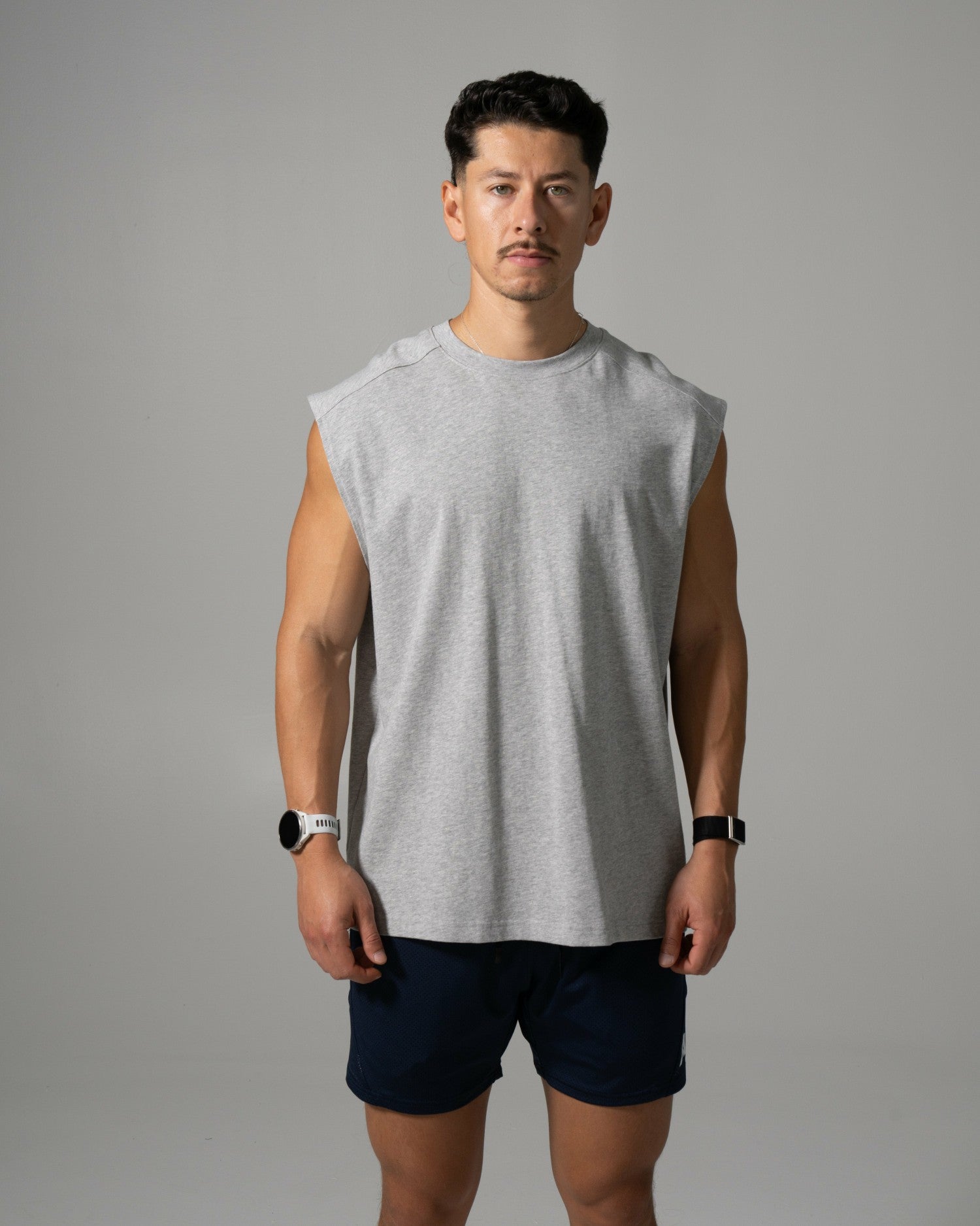 Alpha Tank - Med Heather Grey - Mens Workout Tee | Alphalete