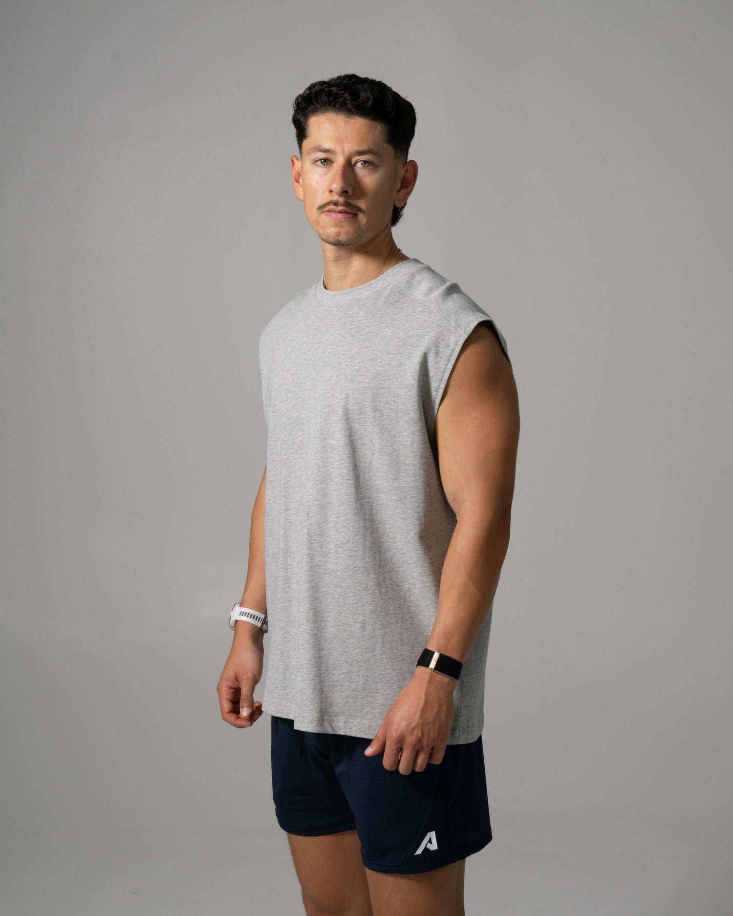 Alpha Tank - Med Heather Grey - Mens Workout Tee | Alphalete