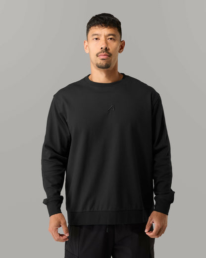 Reverse Terry Crew - Black - Workout Clothes | Alphalete