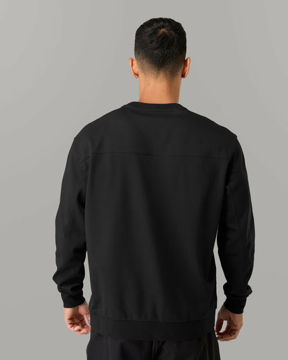 Reverse Terry Crew - Black - Workout Clothes | Alphalete