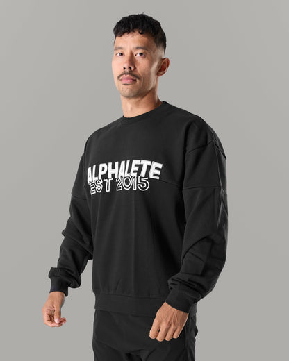 Establishment Split Crewneck - Black - Workout Clothes | Alphalete