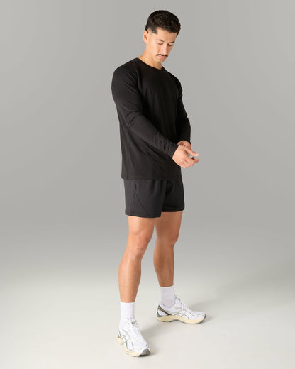 Essential LS Tee - Black - Mens Workout Tee | Alphalete