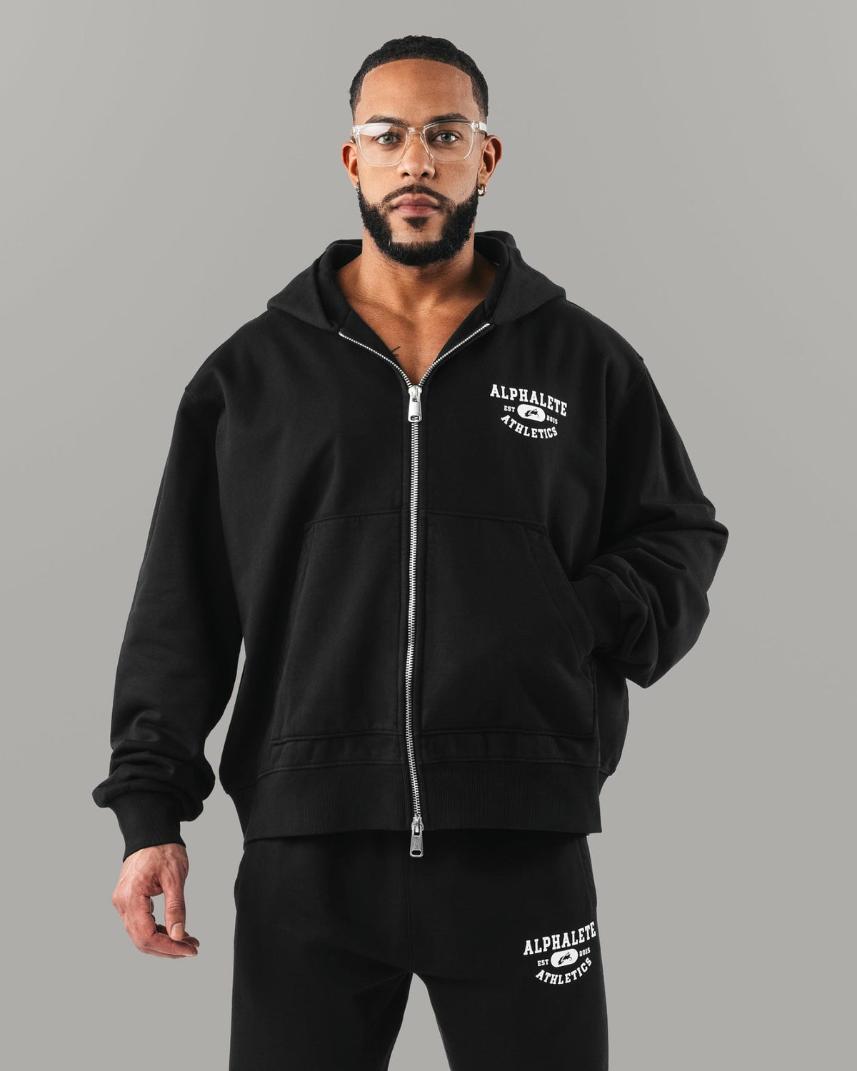 Member Vintage Zip Up - Black - Workout Clothes | Alphalete