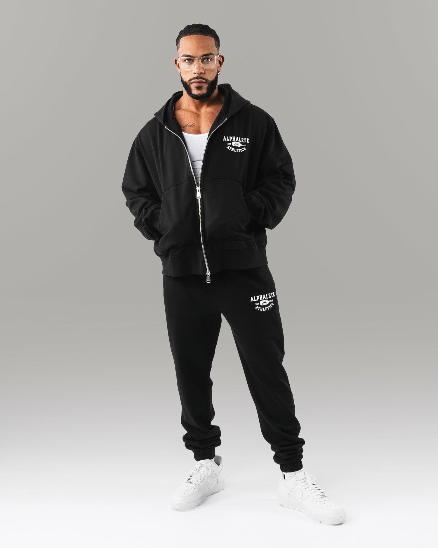 Member Vintage Zip Up - Black - Workout Clothes | Alphalete