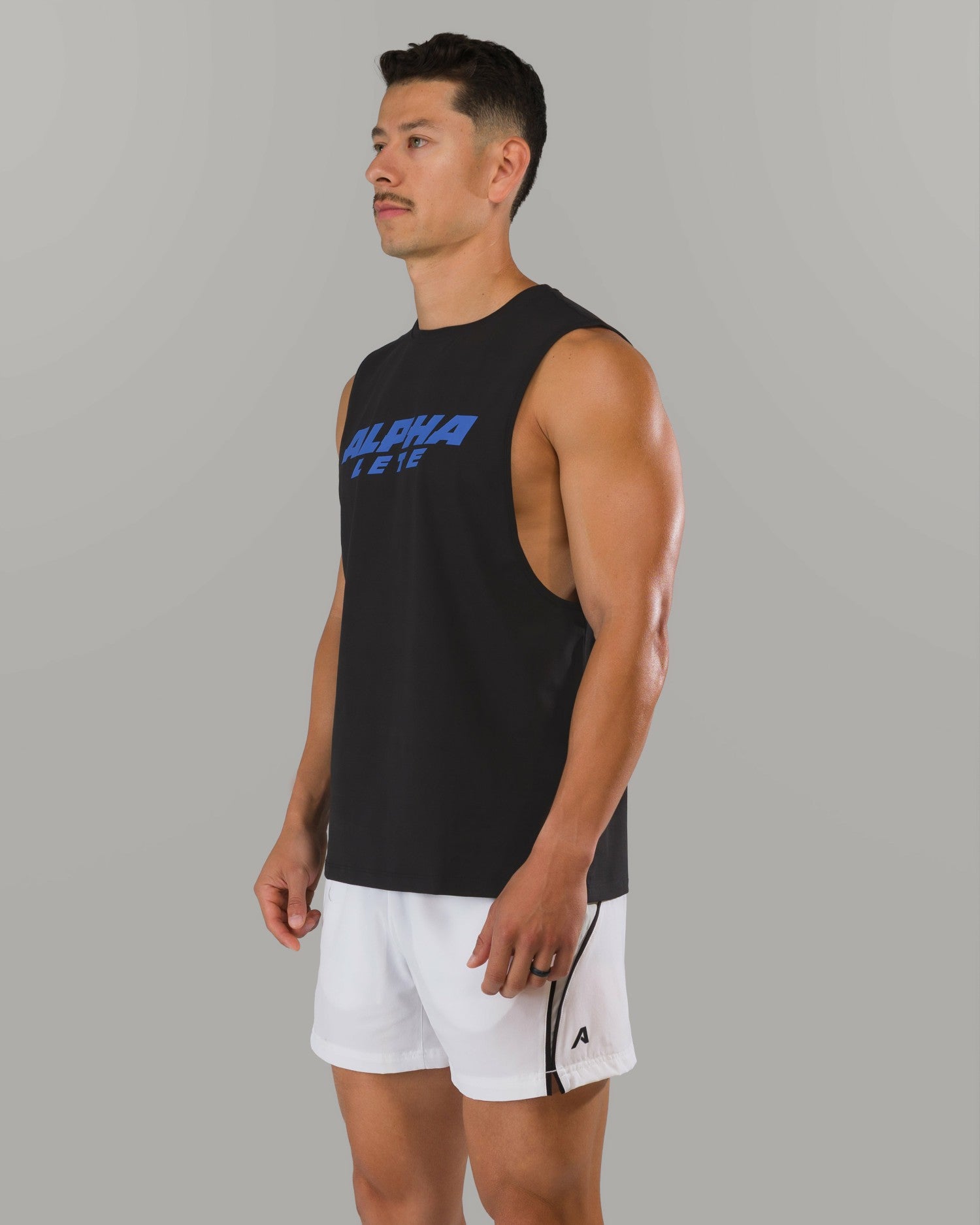 Force Core Cutoff - Black / Varsity Blue | Alphalete