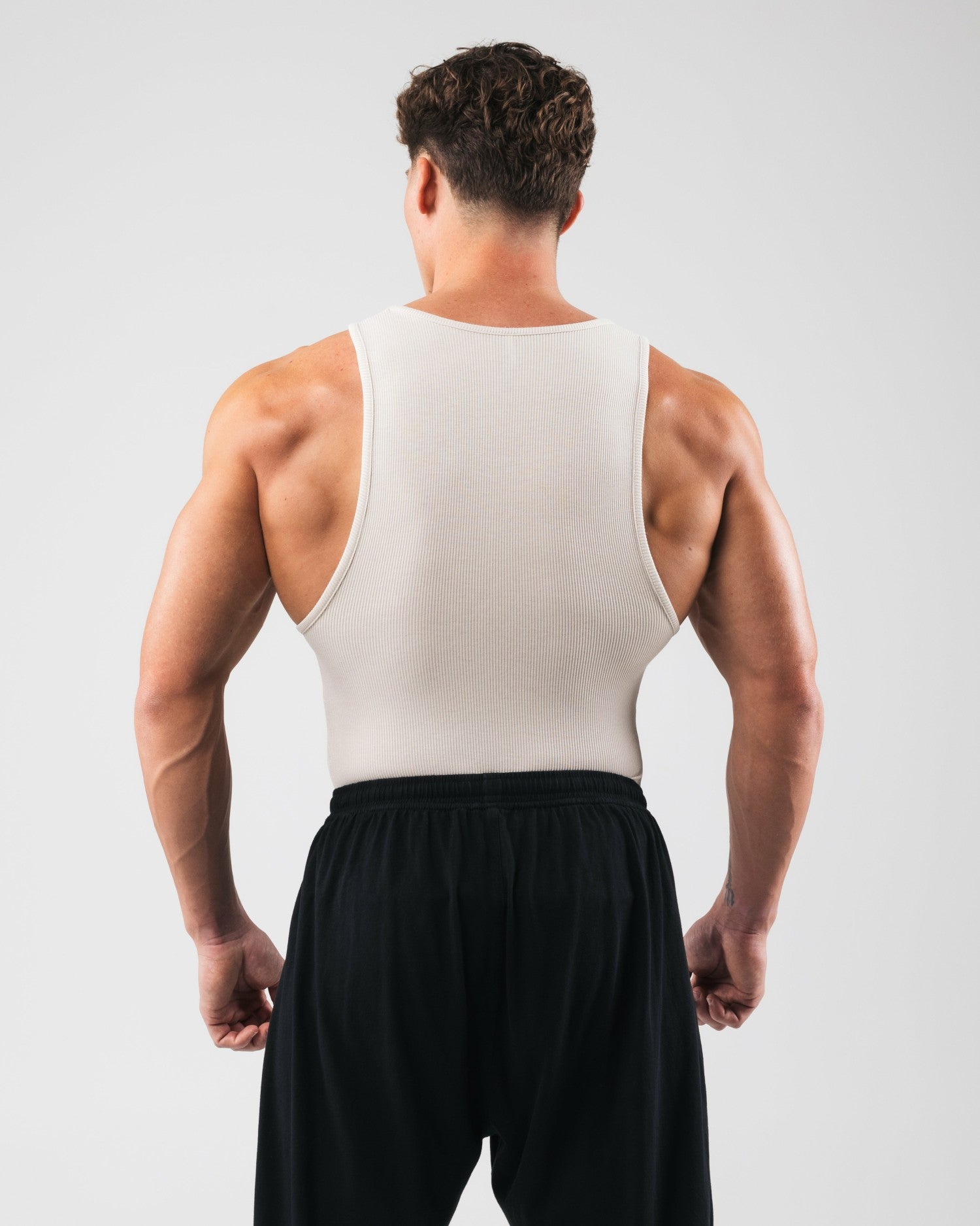 Zero Ribbed Tank 2pk - Cream - Mens Workout Tee | Alphalete