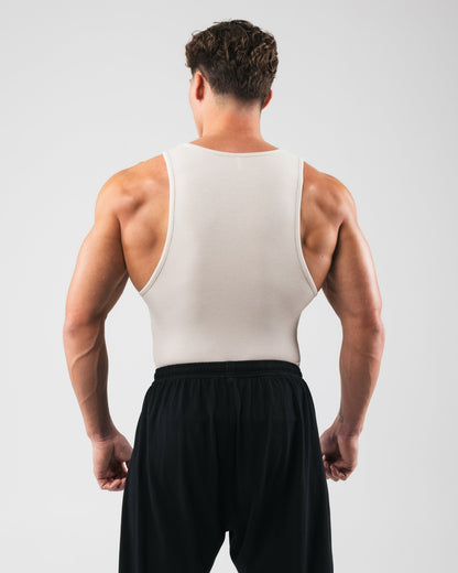 Zero Ribbed Tank 2pk - Cream - Mens Workout Tee | Alphalete