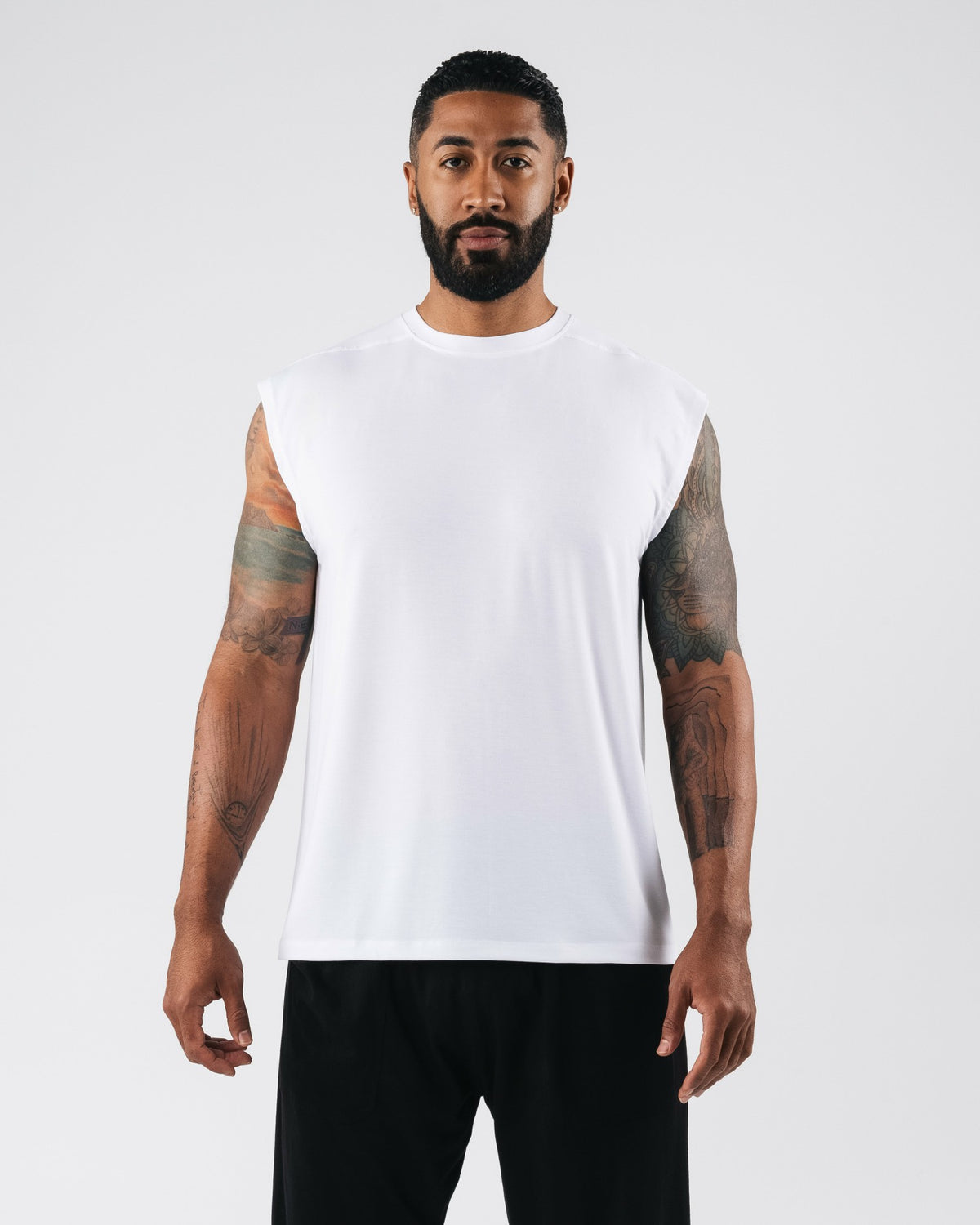 Zero Accent Tank - White - Mens Workout Tee | Alphalete
