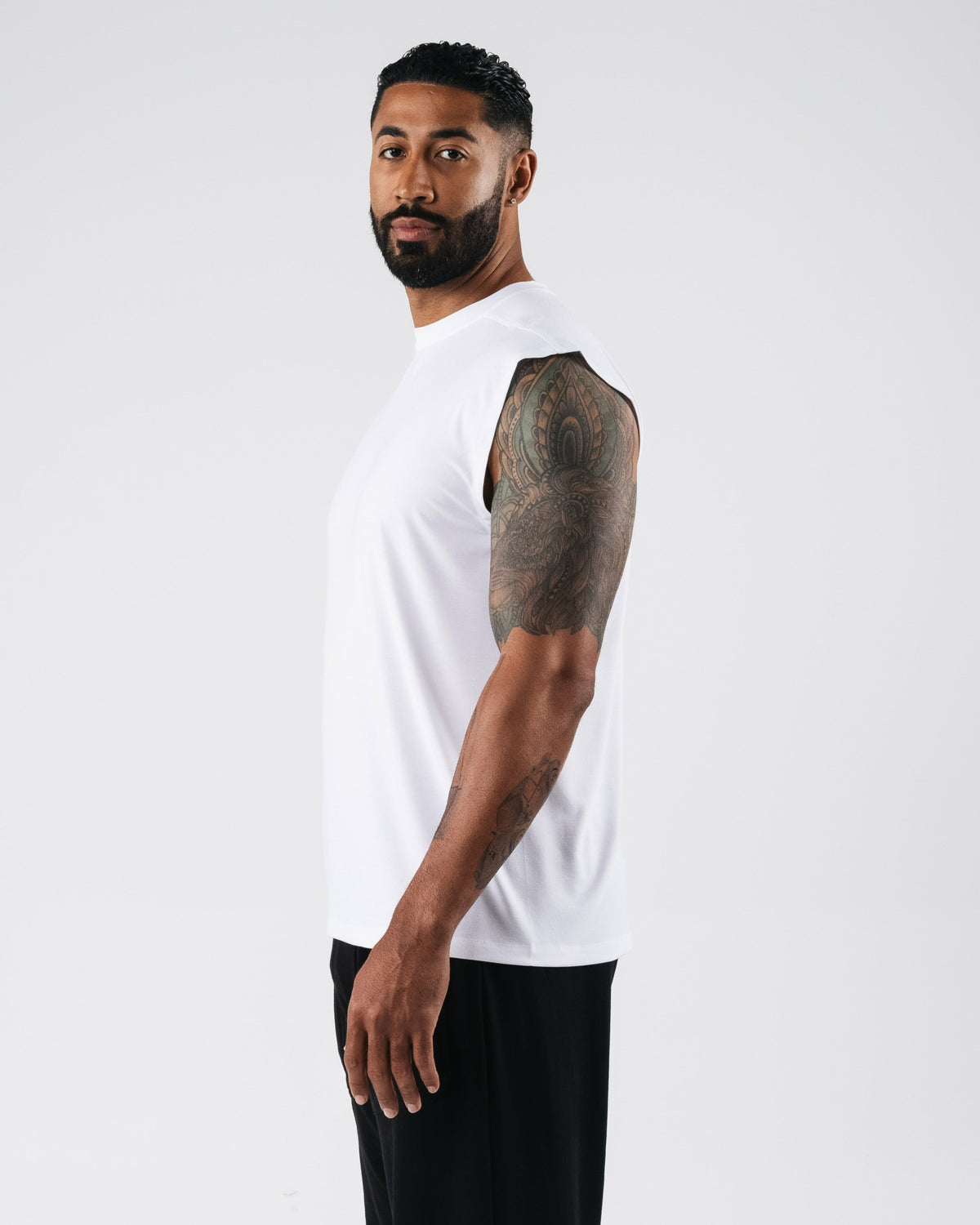 Zero Accent Tank - White - Mens Workout Tee | Alphalete